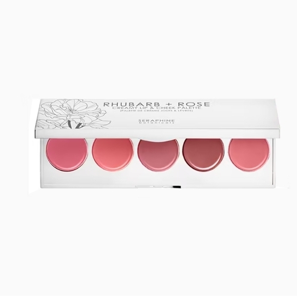 SERAPHINE BOTANICALS Rhubarb + Rose - Creamy Lip & Cheek Palette - Picture 1 of 6
